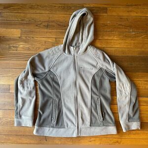 Large FREE COUNTRY tan brown full zip fleece jacket